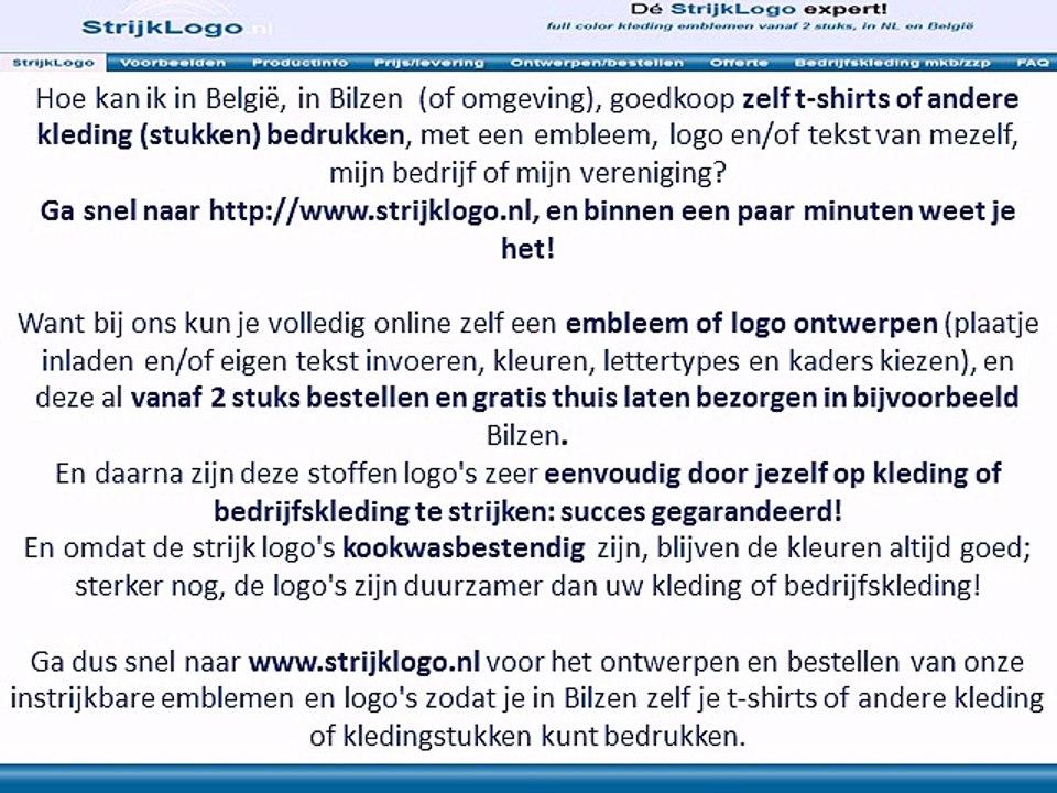 Zelf kleding bedrukken Bilzen