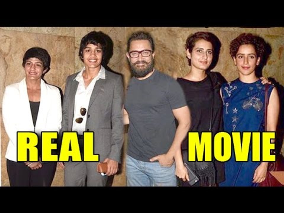 Aamir Khan With Reel & Real Life Daughters In DANGAl Movie - Geeta & Babita Phogat