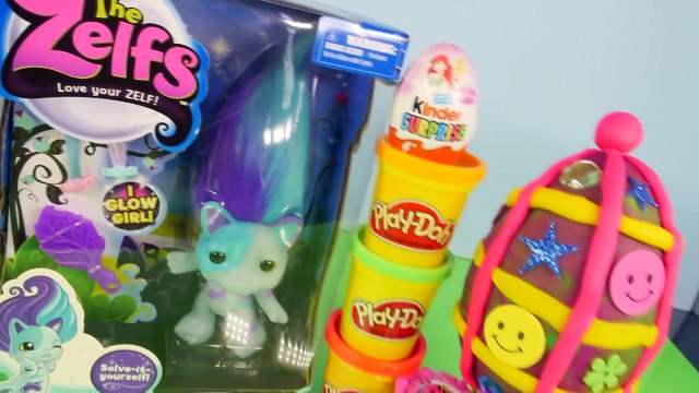 Play Doh Kinder Surprise Eggs Toy The Zelfs Doll Disney Princess Egg Toys Cinderella Playdough
