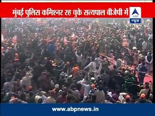 Former Mumbai Police chief addresses BJP rally in Meerut