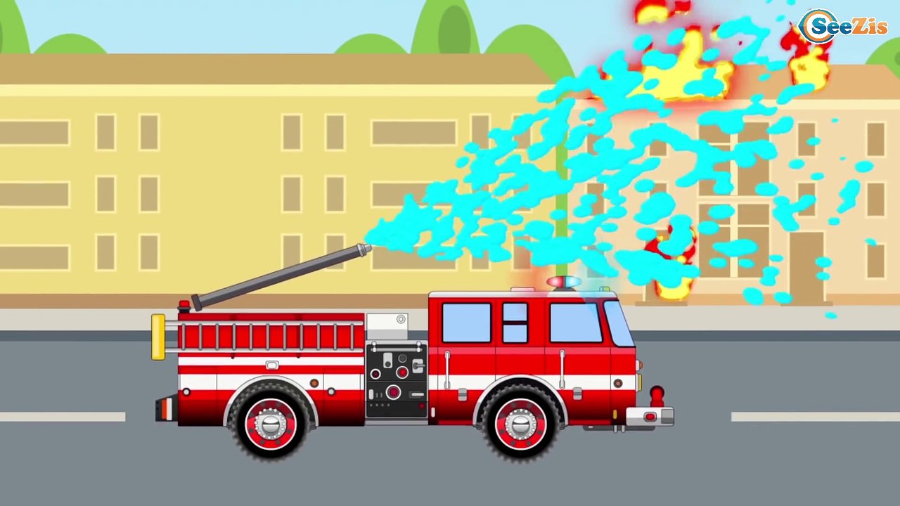 Emergency Cars: Fire Truck and Police Car and Car Accident in the City | Truck Cartoons