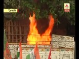 Congress, Trinamul supporters clash in Kaikhali, many motorbikes, cars set afire