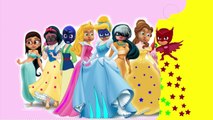 PJ MASKS Catboy, Gekko, Owlette, Luna Girl Romeo Disney Princesses Coloring Videos For Kids