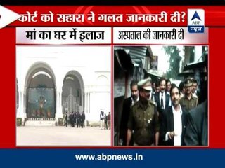 Subrata Roy's mother was never admitted in hospital,was being treated at home.