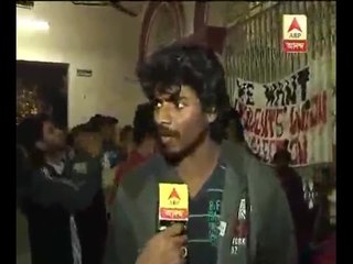 agitation at Jadavpur University on claiming of studentselection