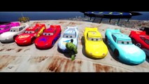 HULK PARTY SMASH! 20 MCQUEEN FUNNY COLORS CARS w/ Nursery Rhymes Cars Songs for Kids and Children