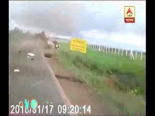 Find out what happens to driver of this truck which turn turtles '5 times'