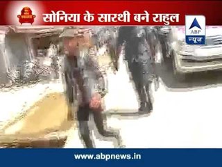 Sonia Gandhi arrives to file nomination with Rahul at the wheel