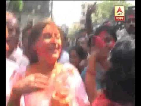 BJP candidate Roopa Ganguly do poll rally on Holi