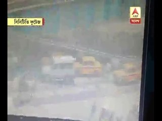 caught on cctv: under construction bridge collapsed at ganesh talkies in Kolkata