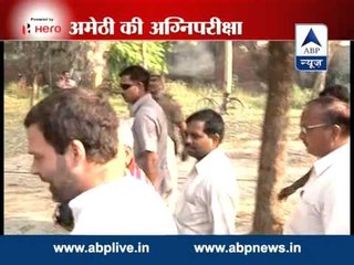 Rahul Gandhi inspects his constituency Amethi  before voting