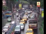 Traffic congestion increased due to heavy rain in city