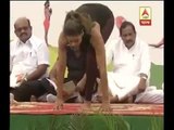 International Yoga Day: Actress Bipasha Basu performed yoga at Bengaluru
