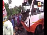 Bus-lorry collision at Medinipur,1 dead and 25 others injured