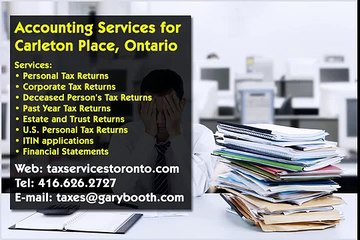 Carleton Place, Accounting Services , 416-626-2727 , taxes@garybooth.com