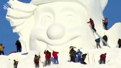 Amazing giant snow sculptures