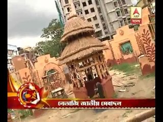 Durga Puja Preparation: Netaji Jatiya Seba Dal, Nimtala Sarbojanin,Kankurkachi Mitali