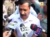 Delhi CM Arvind Kejriwal waits outside as he is being barred from entering hospital
