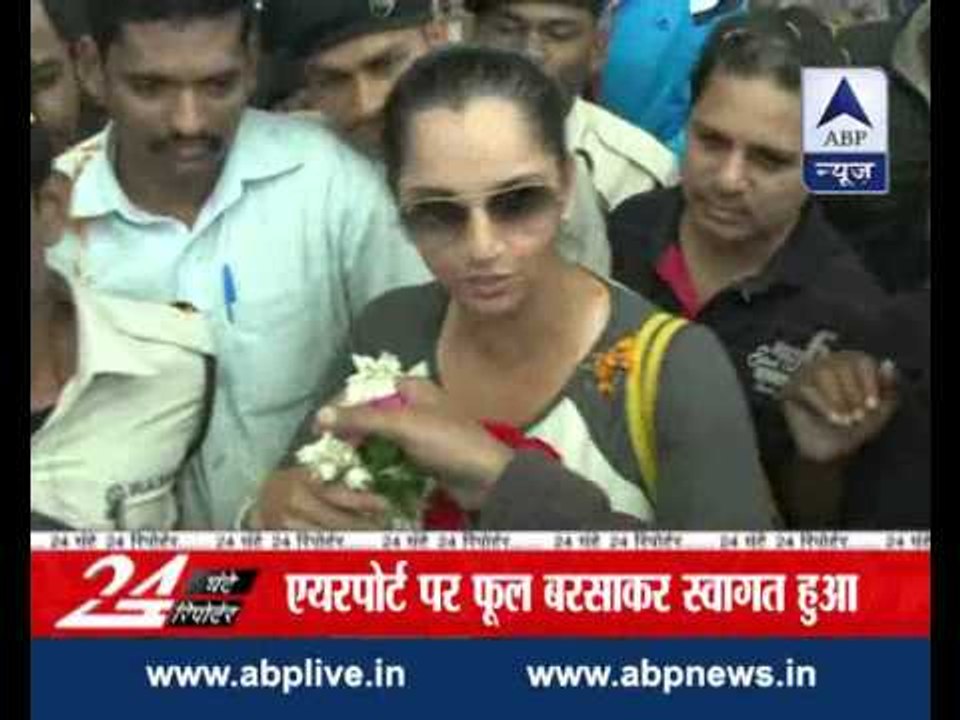Sania Mirza receives arousing welcome at Hydera...