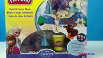 Frozen Playdoh Sparkle Snow Dome with Queen Elsa Princess Anna and Olaf the snowman