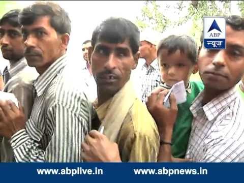 Long queue of women outside polling booth in Panipat