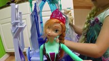 GIANT Frozen Elsas Ice Palace Castle Huge Egg Surprise Opening Frozen Toys Kristoff and Anna Doll