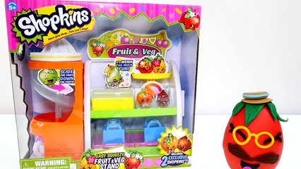 Shopkins GIANT Play Doh Egg. Shopkins Produce Stand - Fruits & Vegetables