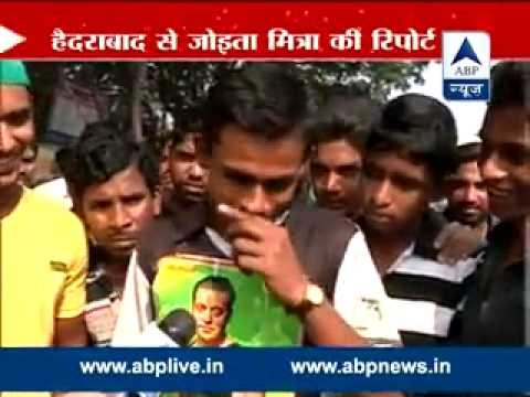 Hyderabad: Salman Khan fans wait for his arrival outside Arpita's wedding venue