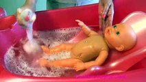 Baby Doll Bathtime Maia Baby Girl Change Diaper and Drinks Milk How to Bath a Baby Toy Videos