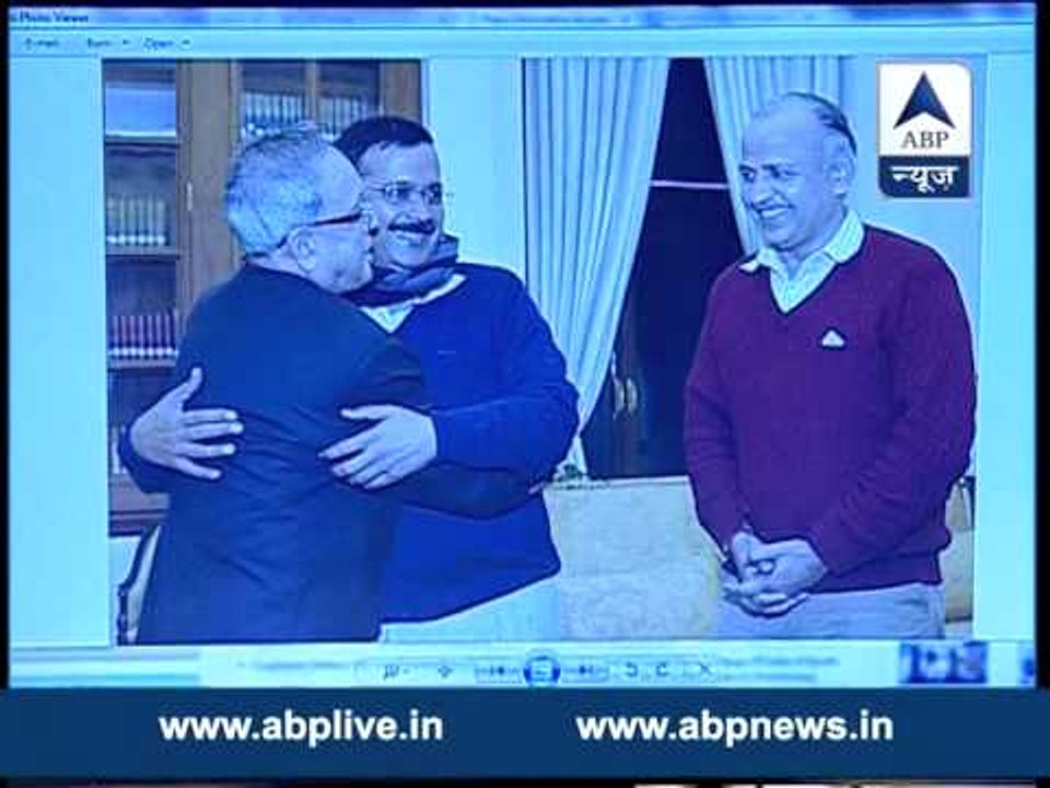 Delhi CM-designate Arvind Kejriwal, Manish Sisodia meet President Pranab Mukherjee