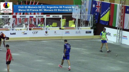 Quarts de finale, simple et combiné U18, Sport Boules, Mondial Jeunes, Monaco 2016