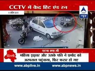 Shocking video: Delhi woman runs over a driver in WagonR
