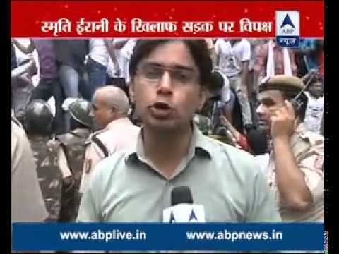 Fake degree row: AAP protests outside Irani’s residence; demands resignation