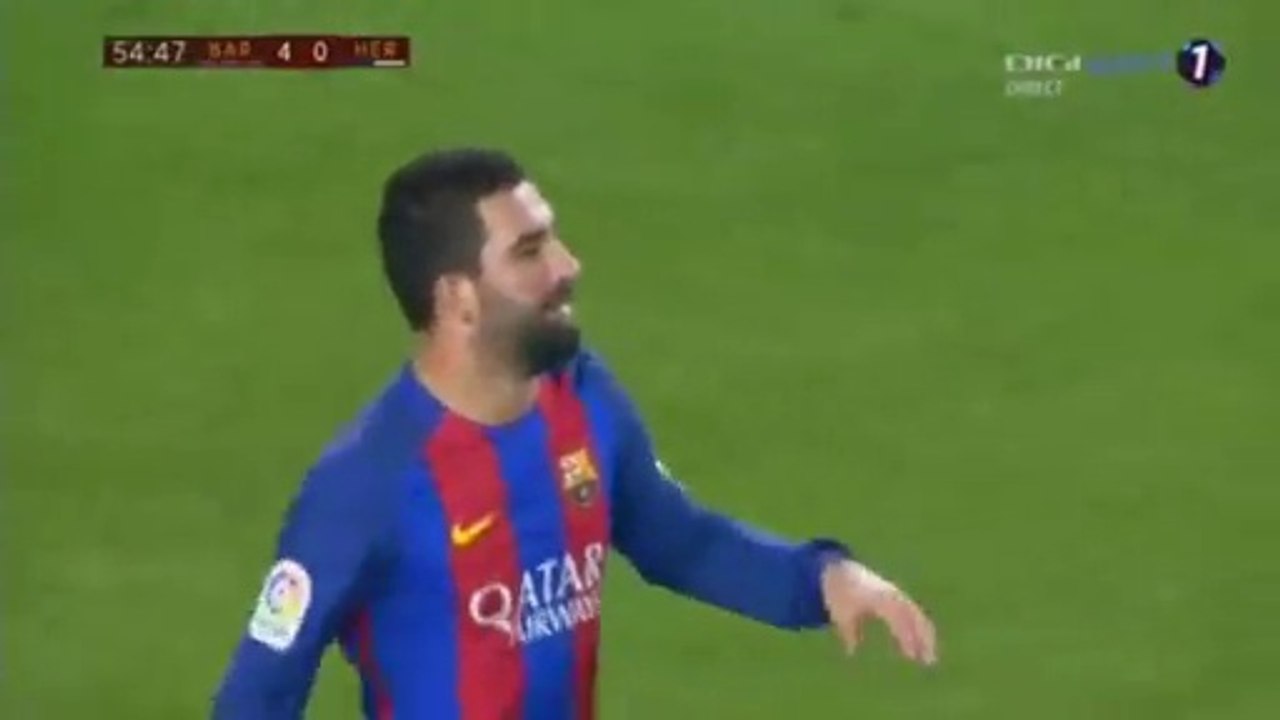 Arda Turan Goal HD - Barcelona 4-0 Hercules CF 21.12.2016