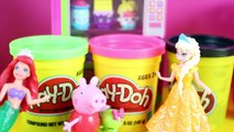 Shopkins Play Doh Made by Peppa Pig and Frozen Elsa with The Little Mermaid Ariel by DisneyCarToys