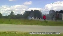 Close call for rally spectators in Poland