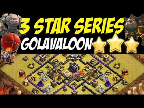 3 Star Series: Golavaloon Attack Strategy TH 9 vs Giza War Base #26 | Clash of Clans