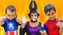 BAD BABY vs MALEFICENT vs SPIDERMAN MAKEUP BATTLE Prank Real Life w/ Elsa Frozen Funny Sup