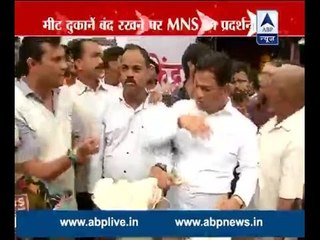 MNS protests against meat ban in Mumbai