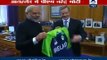 Dublin (Ireland): Irish PM Enda Kenny presents a jersey to PM Narendra Modi