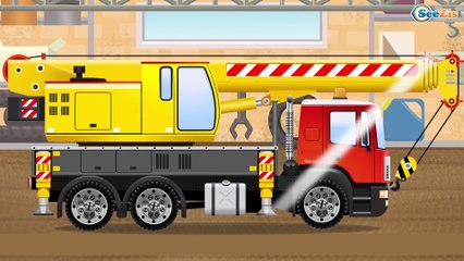 The Concrete Mixer Truck with The Truck, The Tow Truck and Cars & Trucks in the City