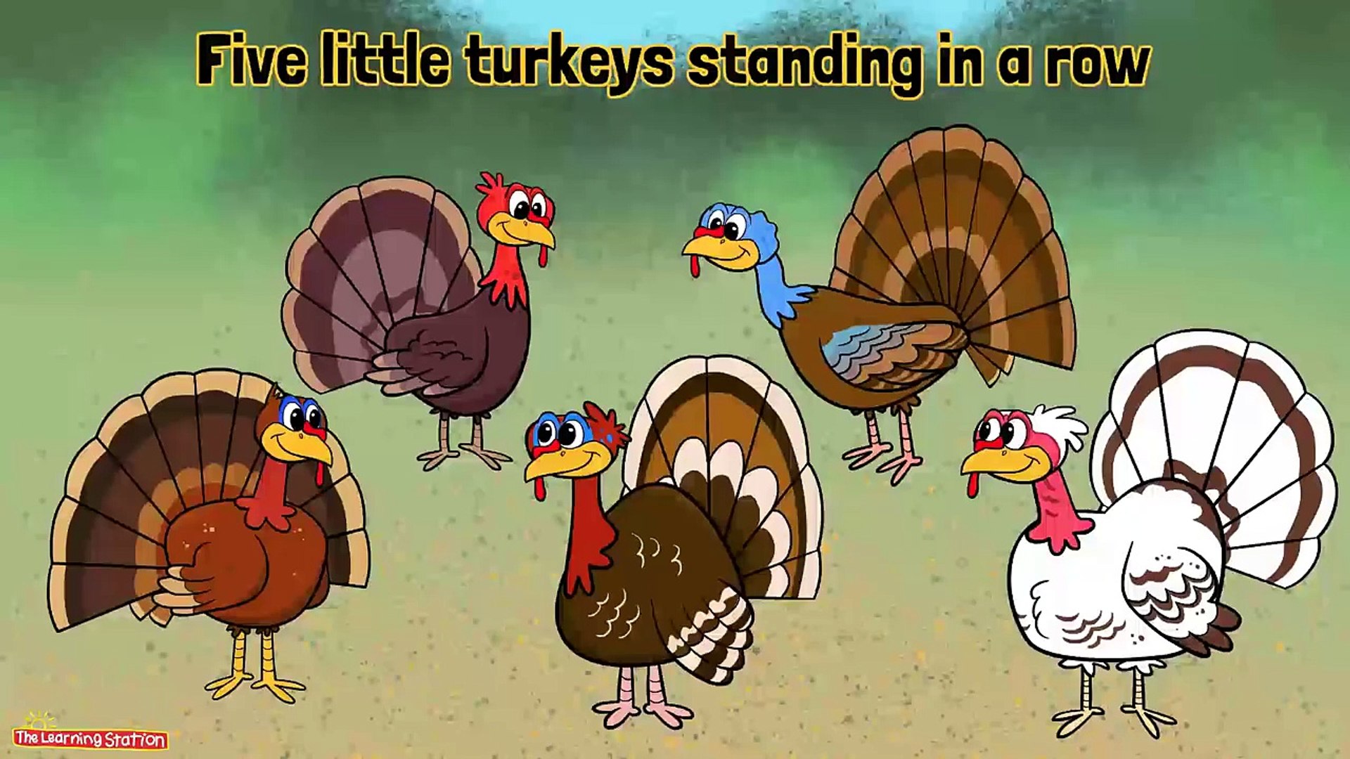 ⁣Thanksgiving Songs for Children - Five Little Turkeys - Kids Song by The Learning Station
