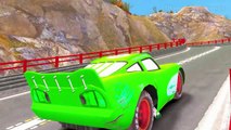 Hulk Epic Race   Drifts with Disney Lightning McQueen Custom Cars Green Color!