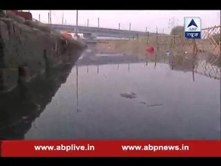 Ghats for Chhath fest made on runnel banks in New Ashok Nagar, Delhi