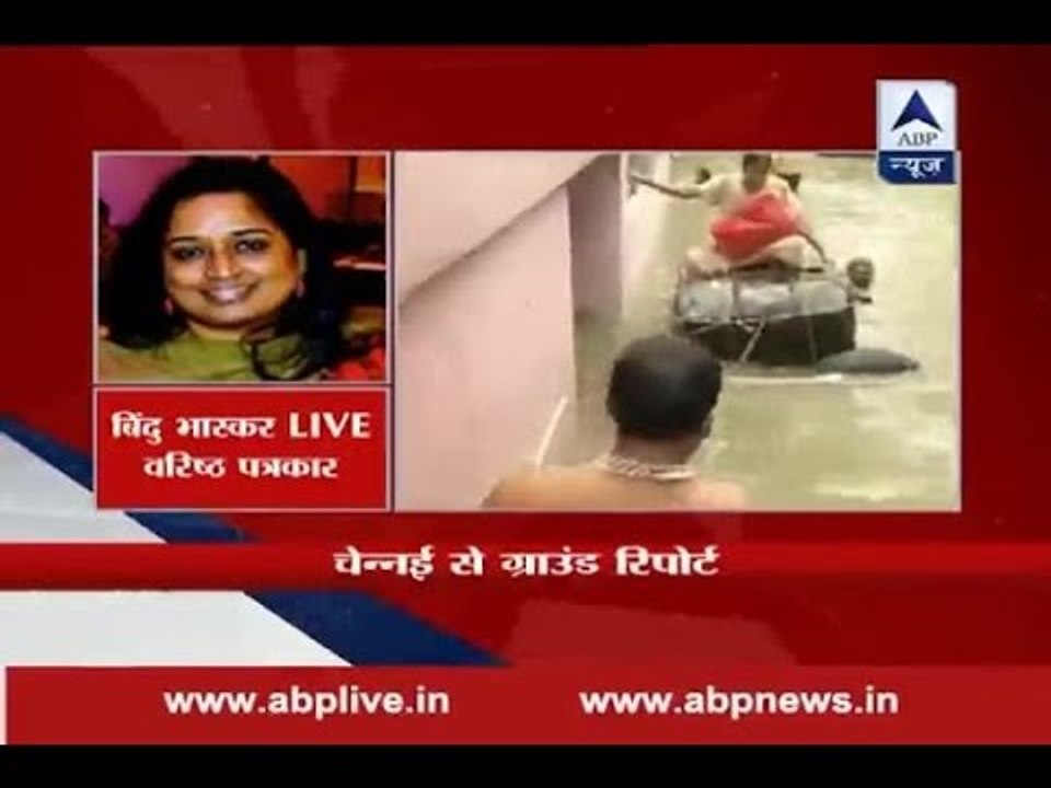 Chennai: Flood affected use temporary boats to cross roads turned into rivers