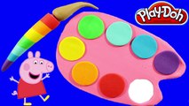 Peppa pig & Play doh toys - Create rainbow paint wonderful with play dough frozen