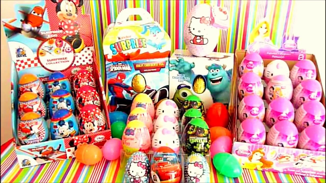 100 Kinder Surprise Eggs Unboxing 1 Hour MAXI COMPILATION Giant Peppa Pig Hello Kitty Cars HD