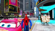 Spiderman & Dinoco Lightning McQueen (Disney Cars   Nursery Rhymes for Children w/ Action)