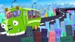 Green Bus - Wheels On The Bus Go Round - English Nursery Rhymes For Kids