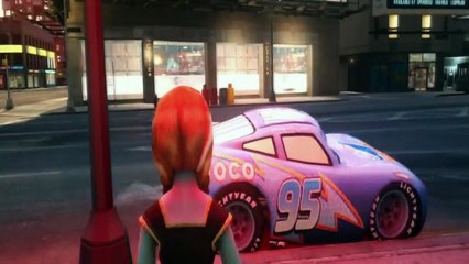 Awesome Trip with Elsa The Snow Queen & Anna The Princess with Rayo McQueen Cars!